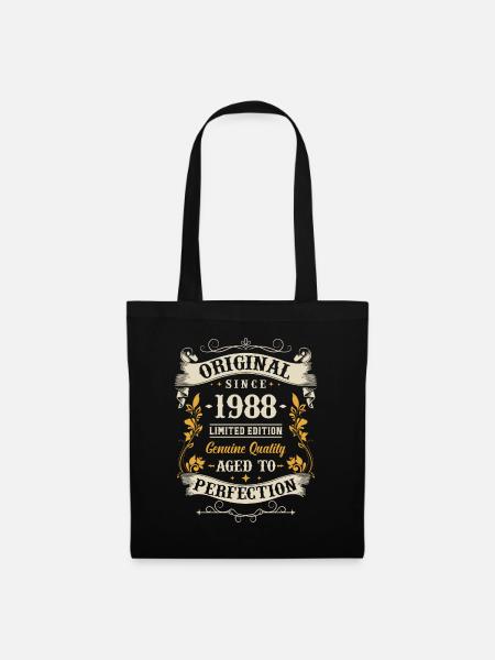 Vintage 1988 Geburtstagsgeschenk - Stoffbeutel - Schwarz