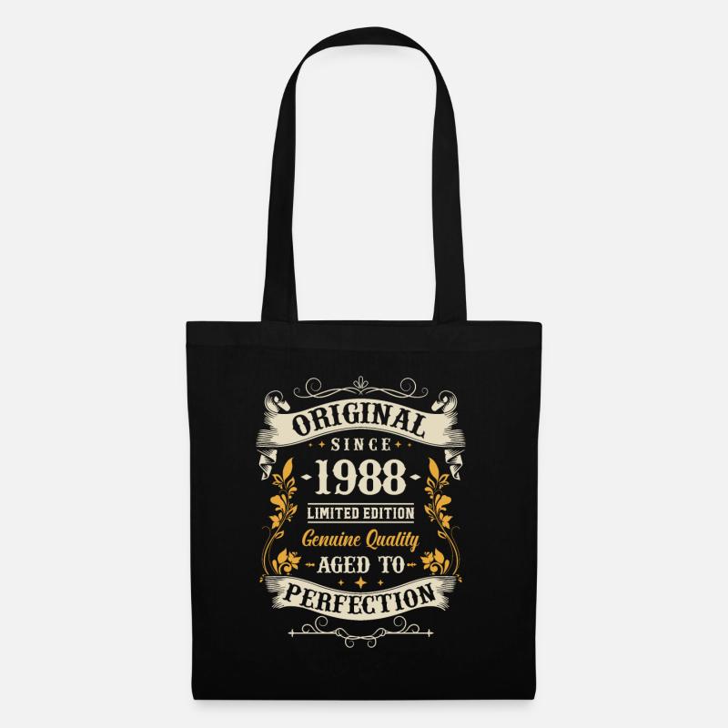 Vintage 1988 Geburtstagsgeschenk - Stoffbeutel - Schwarz