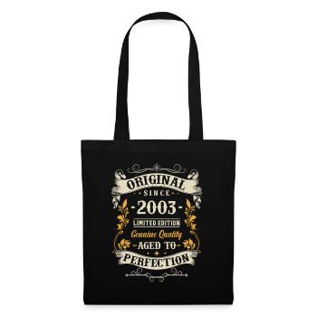 Vintage 2003 - 20 Jahre Geschenk - Stoffbeutel - Schwarz - Vorne
