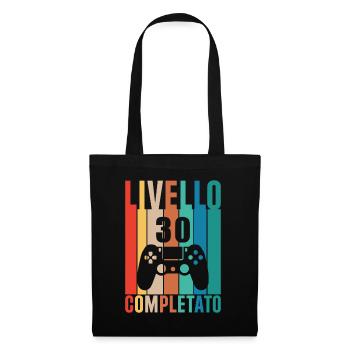 Level 30 Geburtstag - Vintage-Überraschung - Stoffbeutel - Schwarz - Vorne