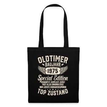 Kultiges '75 Geburtstagsgeschenk - Stoffbeutel - Schwarz - Vorne