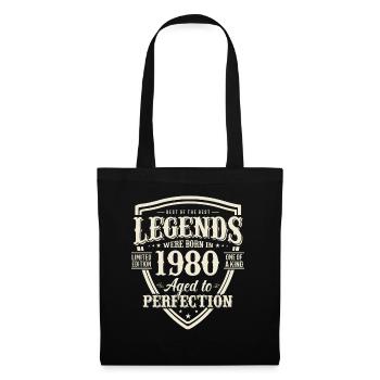 1980 Cadeau d’anniversaire Legend - Sac en tissu - noir - Devant