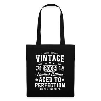 Cadeau Millésime 2002 - Sac en tissu - noir - Devant