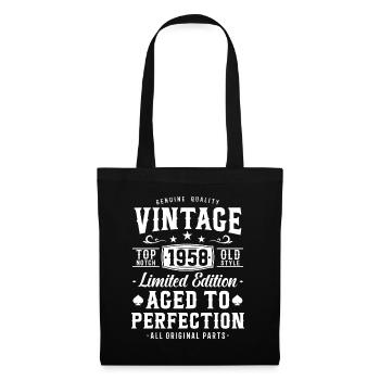 Vintage 1958 Cadeau d’anniversaire - Sac en tissu - noir - Devant