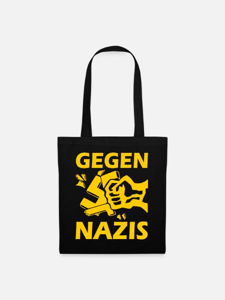 Gegen nazis - Stoffbeutel - Schwarz