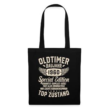 Vintage Geburtstagsgeschenk '60er Jahrgang - Stoffbeutel - Schwarz - Vorne