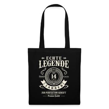 Vintage 14. Geburtstagsgeschenk - Stoffbeutel - Schwarz - Vorne