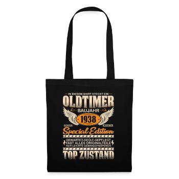 1938 Oldtimer Geschenk - Stoffbeutel - Schwarz - Vorne