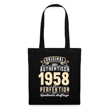 Retro 1958: Vintage Geschenkideen - Stoffbeutel - Schwarz - Vorne