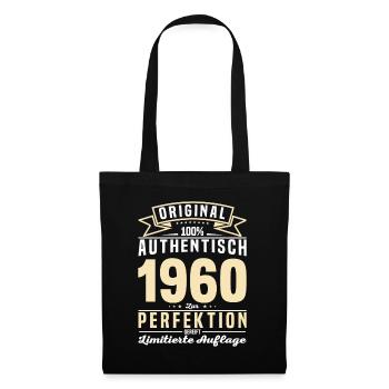 Vintage Jahrgangsgeschenk 1960er - Stoffbeutel - Schwarz - Vorne