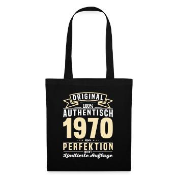 Authentisches 1970er Vintage Geschenk - Stoffbeutel - Schwarz - Vorne