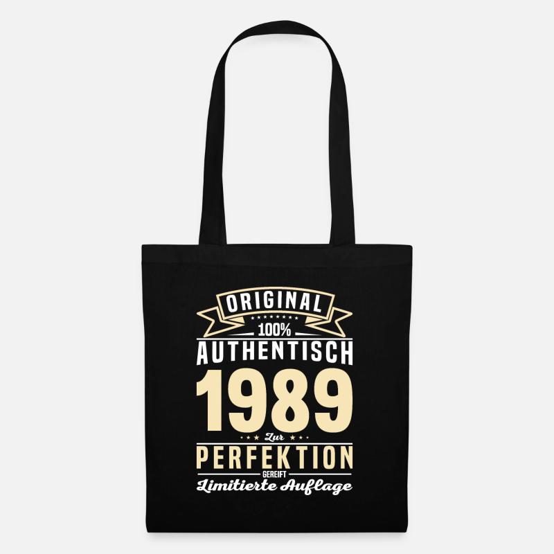 Vintage 1989 - Authentisches Geburtstagsgeschenk - Stoffbeutel - Schwarz