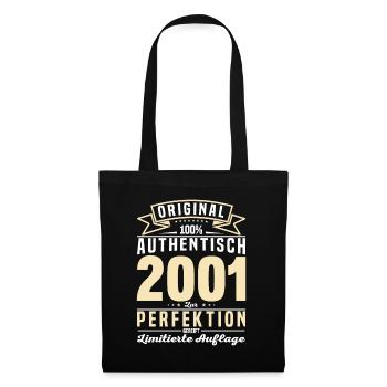 Vintage Jahrgang 2001 - Authentisch und Zeitlos - Stoffbeutel - Schwarz - Vorne