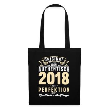 Vintage Authentizität 2018 Geschenk - Stoffbeutel - Schwarz - Vorne