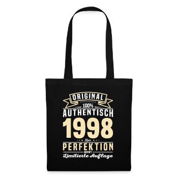 Authentisches Vintage-Geschenk 1998 - Stoffbeutel - Schwarz - Vorne