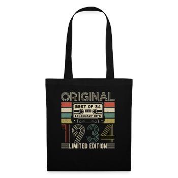 1934 - chemise d’anniversaire Vintage - Sac en tissu - noir - Devant