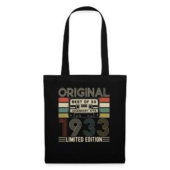 T-shirt d’anniversaire vintage 1933 - Sac en tissu - noir - Devant