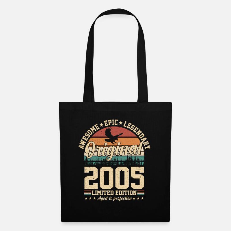 2005 Vintage Geburtstag - Stoffbeutel - Schwarz