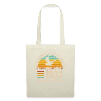 1933 Vintage Geburtstagsshirt - 90 Jahre - Stoffbeutel - Natur - Vorne