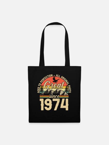 1974 - Legendärer 50. Geburtstag - Stoffbeutel - Schwarz