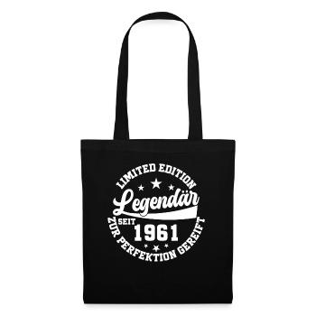 Legendär seit 1961 - Vintage Geburtstagsgeschenk - Stoffbeutel - Schwarz - Vorne