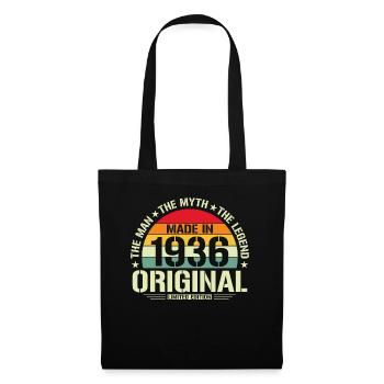 Millésime 1936 Anniversaire - Sac en tissu - noir - Devant