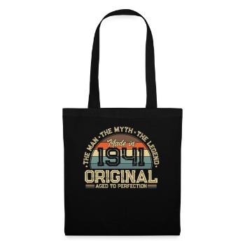 Original 1941 - Vintage 83. Geburtstag - Stoffbeutel - Schwarz - Vorne