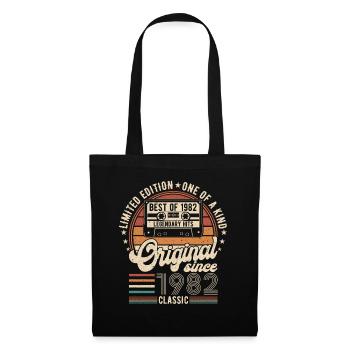 Millésime 1982 - cadeau d’anniversaire rétro - Sac en tissu - noir - Devant