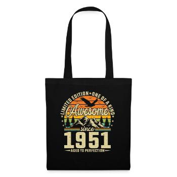 1951 : Chemise d’anniversaire rétro légendaire - Sac en tissu - noir - Devant