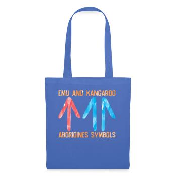 Emu Kangaroo Aborigines - Stoffbeutel - Hellblau - Vorne
