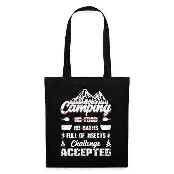 camping Challenge accepted - Stoffbeutel - Schwarz - Vorne