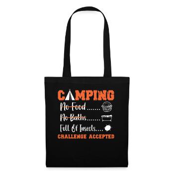 camping Challenge accepted - Stoffbeutel - Schwarz - Vorne