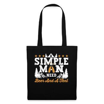 simple man Need beer and a tent - Tote Bag - black - Front