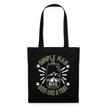 simple man Need beer and a tent - Tote Bag - black - Front