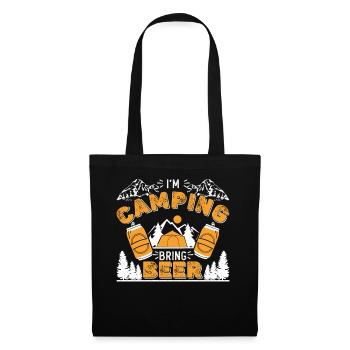 I'm camping Bring beer - Stoffbeutel - Schwarz - Vorne