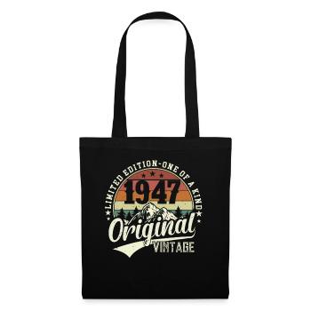 77e anniversaire Vintage rétro cadeau 1947 - Sac en tissu - noir - Devant