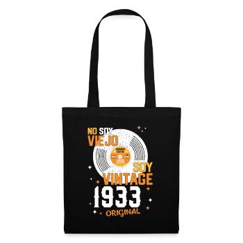 Jahrgang 90. Geburtstag 1933 - Stoffbeutel - Schwarz - Vorne