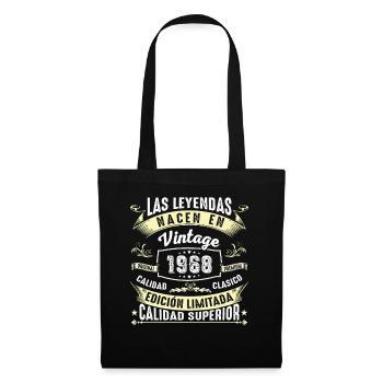 T-shirt anniversaire vintage 56 ans 1968 - Sac en tissu - noir - Devant