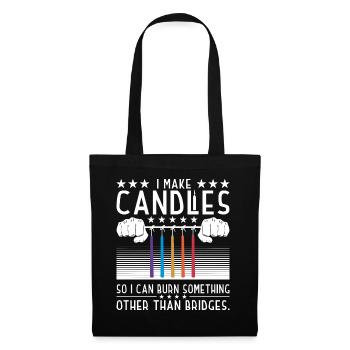 Je fabrique des bougies - Sac en tissu - noir - Devant