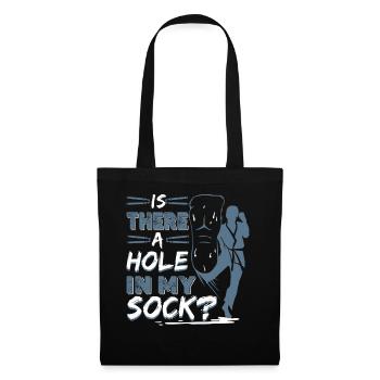 Y a-t-il un trou dans ma chaussette ? - Sac en tissu - noir - Devant