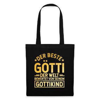 Bester Götti Geschenk - Stoffbeutel - Schwarz - Vorne