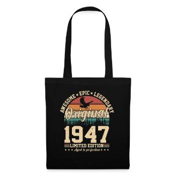 77e anniversaire Vintage rétro cadeau 1947 - Sac en tissu - noir - Devant