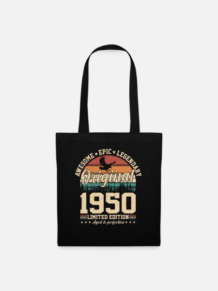 Legendärer 74. Geburtstag 1950 - Stoffbeutel - Schwarz
