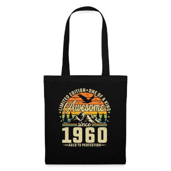 Vintage 1960 Geburtstag Retro Style - Stoffbeutel - Schwarz - Vorne