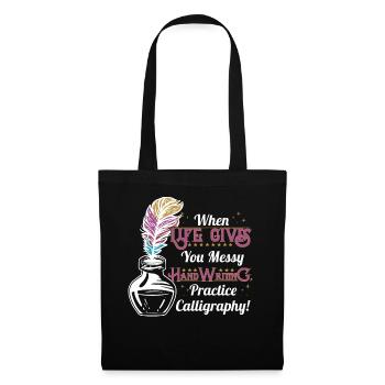 vous donne une écriture désordonnée, pratiquez la calligraphie ! - Sac en tissu - noir - Devant