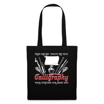 Les roses sont rouges, les violettes sont bleues, la calligraphie - Sac en tissu - noir - Devant