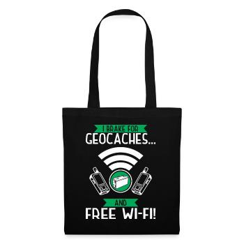 Je freine pour les géocaches... et une connexion Wi-Fi gratuite ! - Sac en tissu - noir - Devant