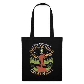 Lost? Nah, just geocaching creatively! - Tote Bag - black - Front