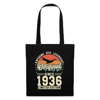 Vintage Geburtstagsfreude 1936 - Stoffbeutel - Schwarz - Vorne