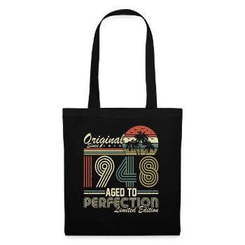 76e anniversaire Millésime 1948 - Sac en tissu - noir - Devant